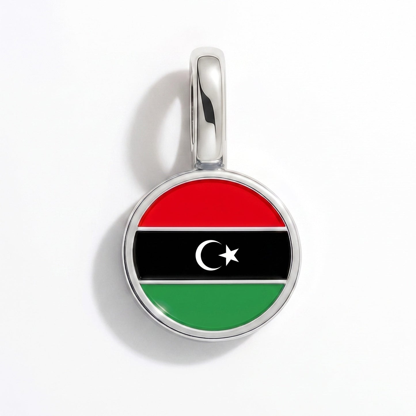 Flag charm Libya – rectangular silver