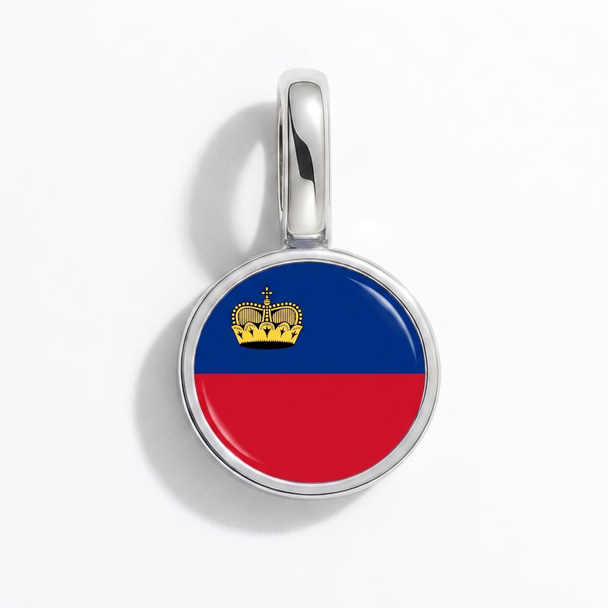 Flag charm Liechtenstein – rectangular silver