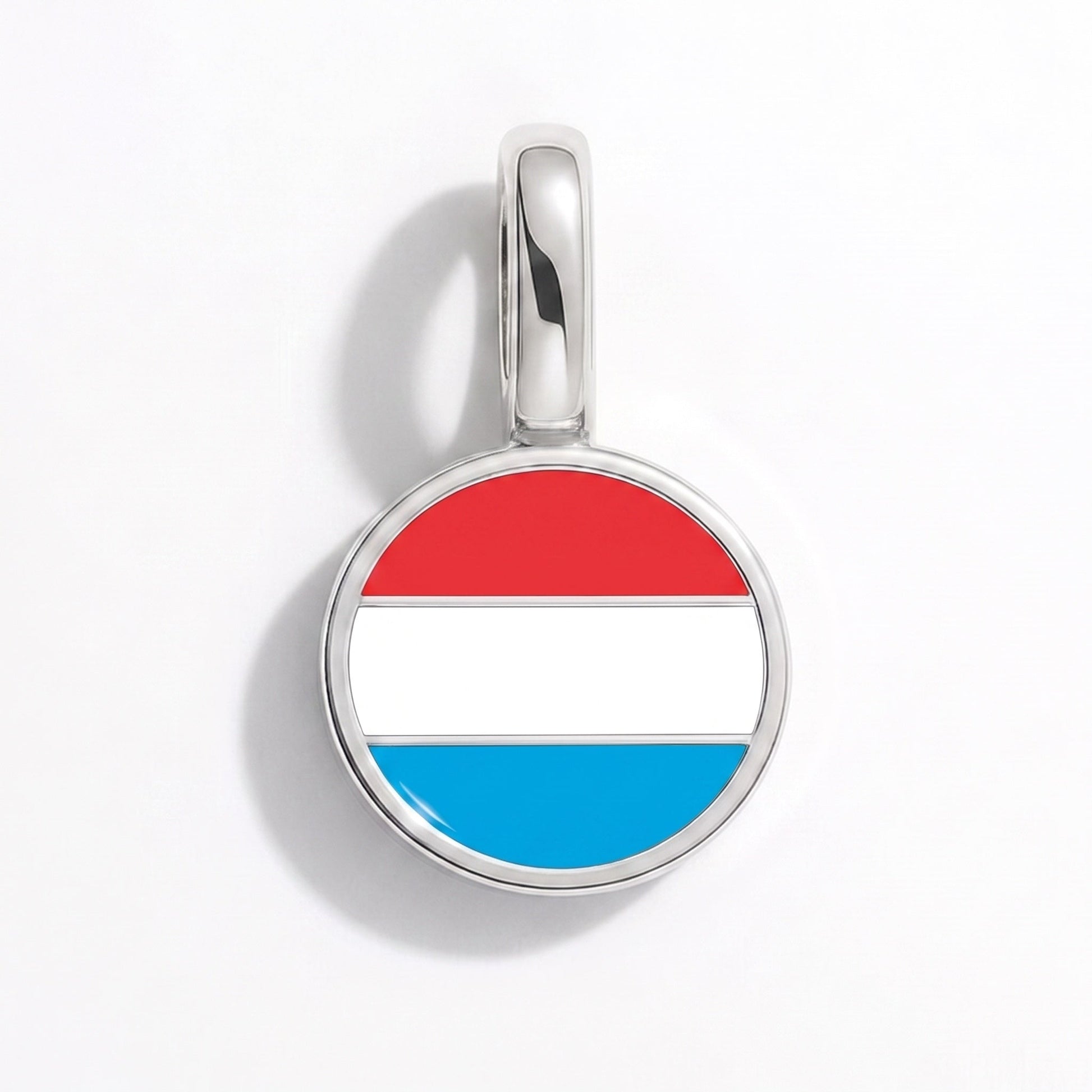 Flag charm Luxembourg – rectangular silver