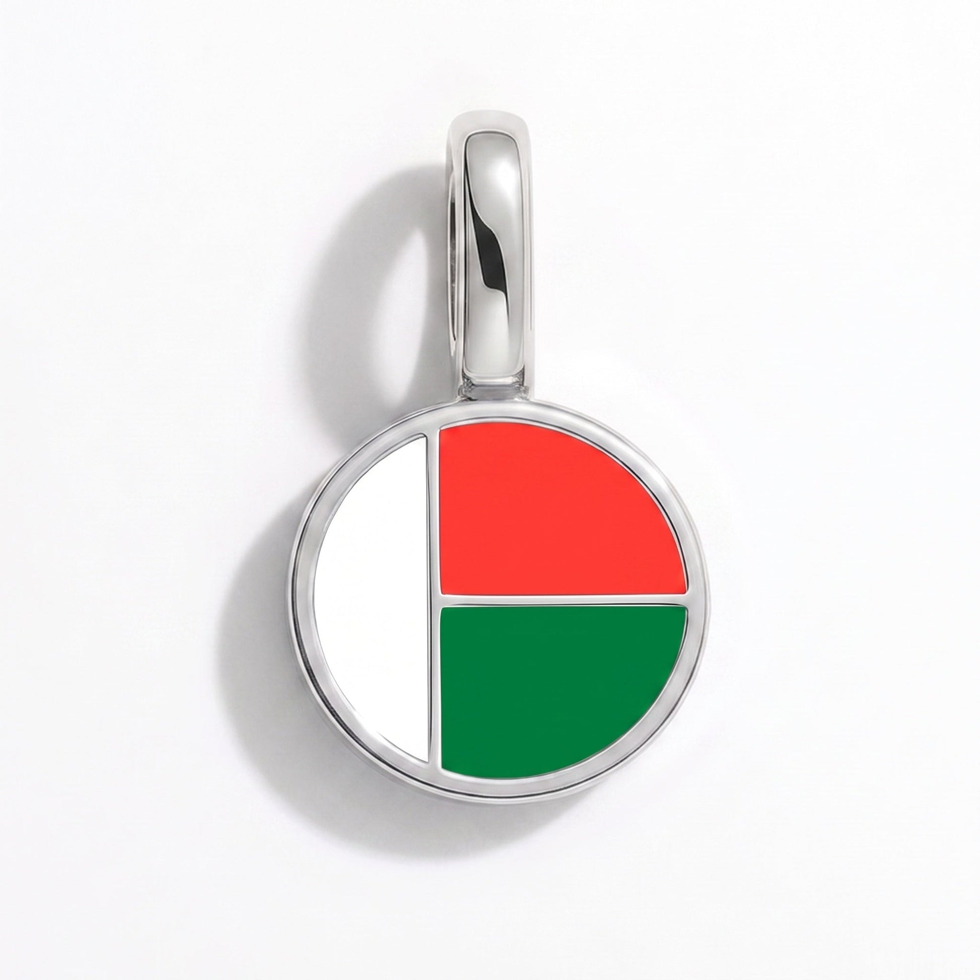 Flag charm Madagascar – rectangular silver