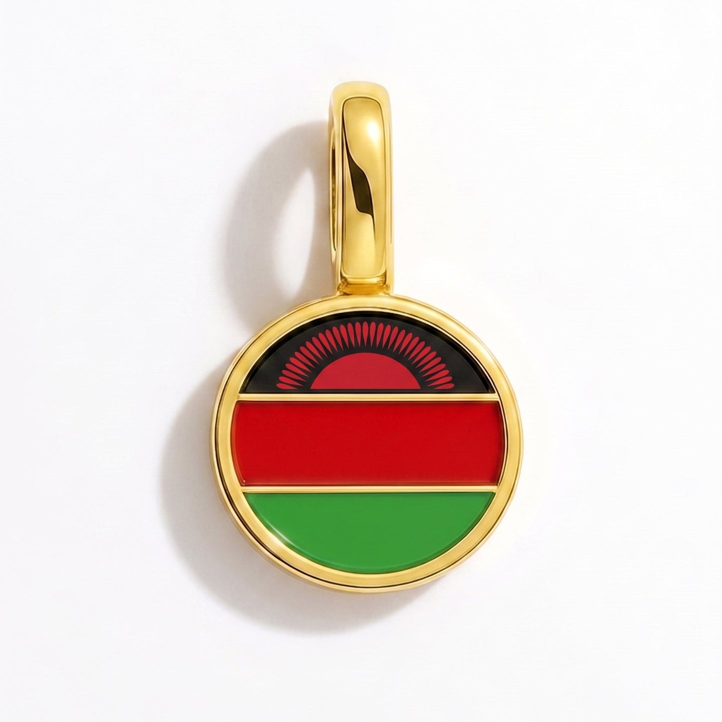 Flag charm Malawi – rectangular gold