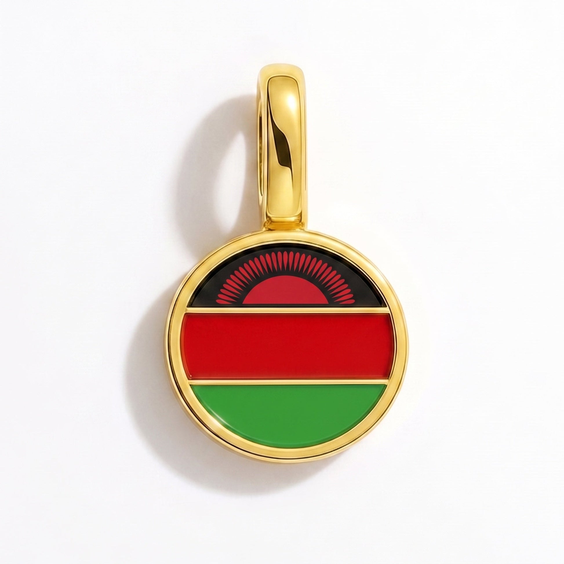 Flag charm Malawi – rectangular gold