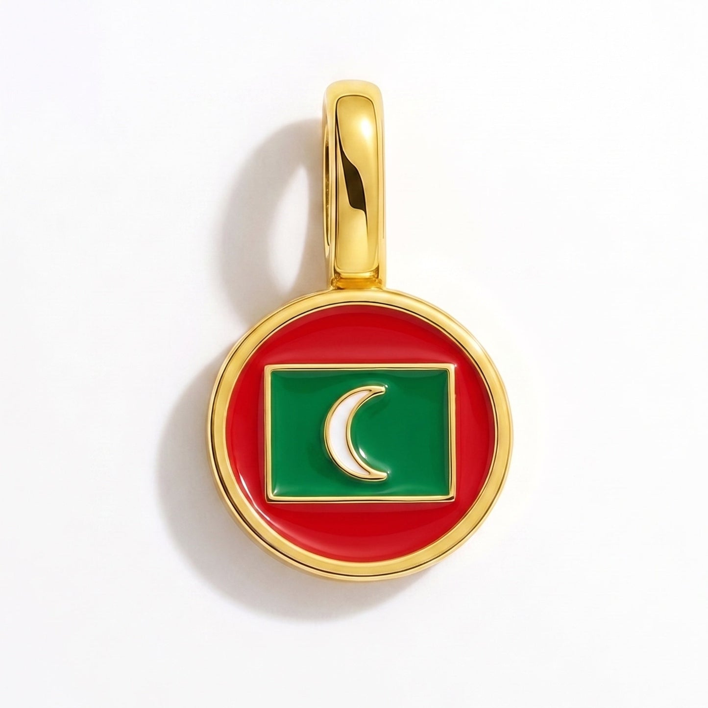 Flag charm Maldives – rectangular gold