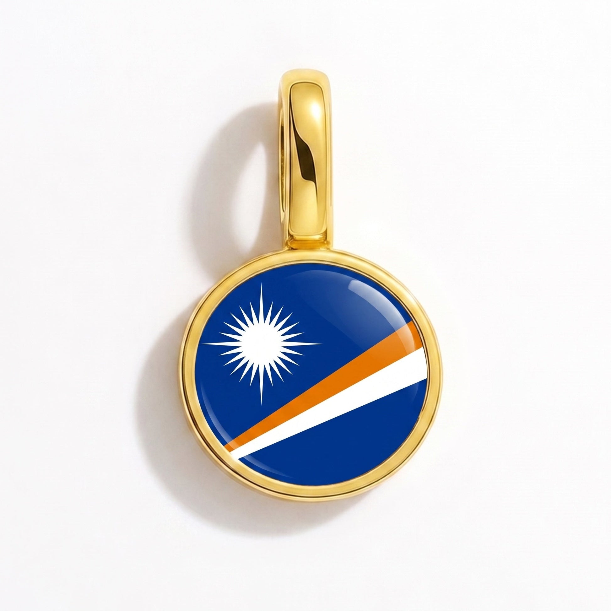 Flag charm Marshall Islands – rectangular gold