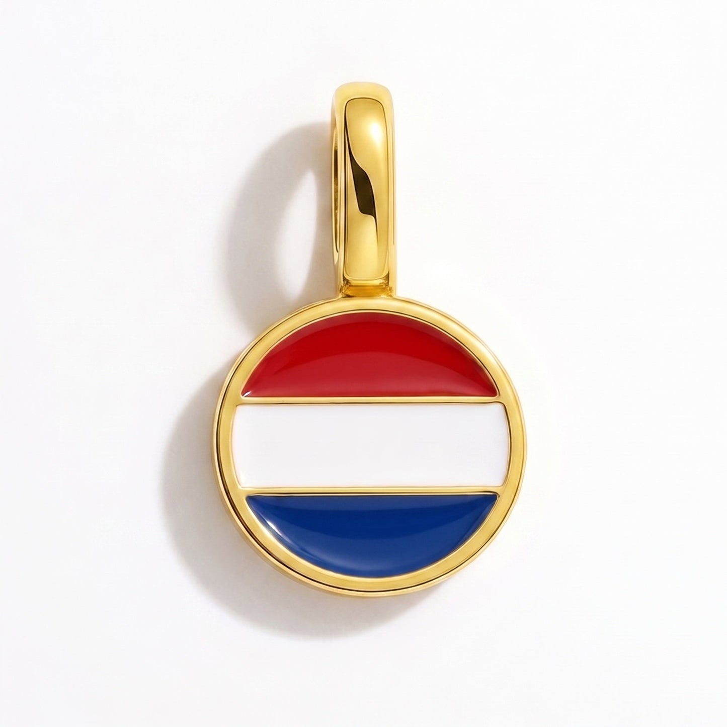 Flag charm Netherlands – rectangular gold