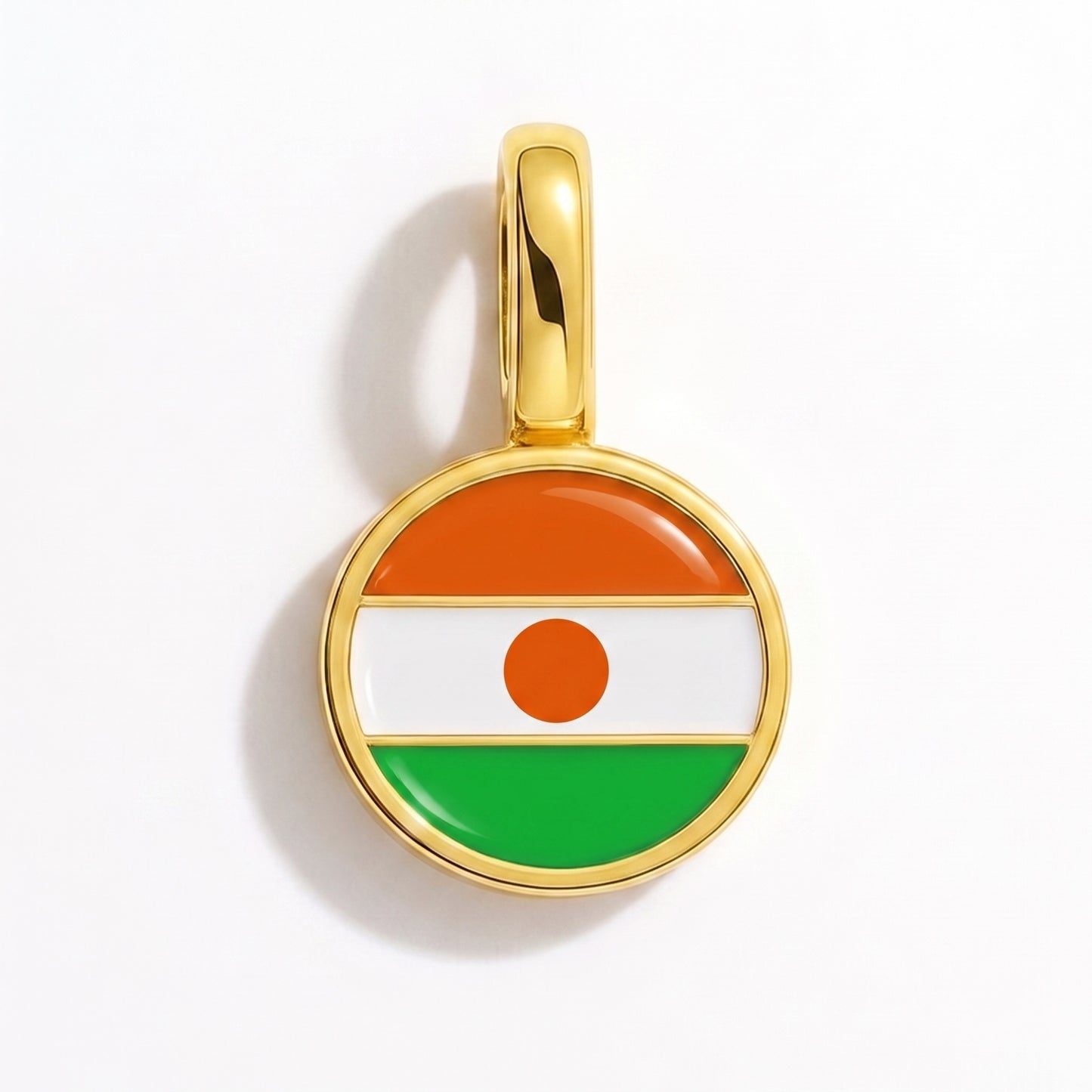 Flag charm Niger – round gold