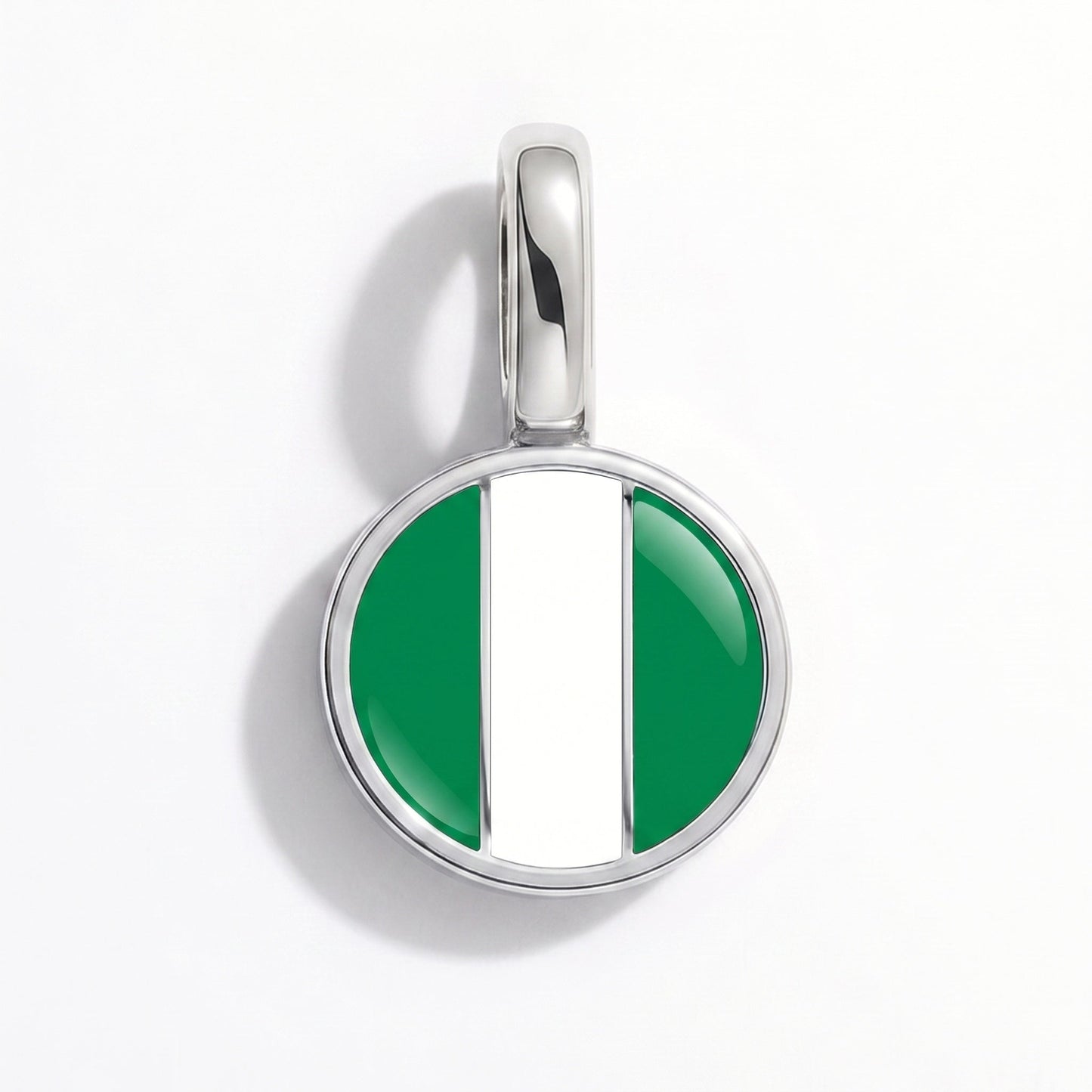 Flag charm Nigeria – rectangular silver