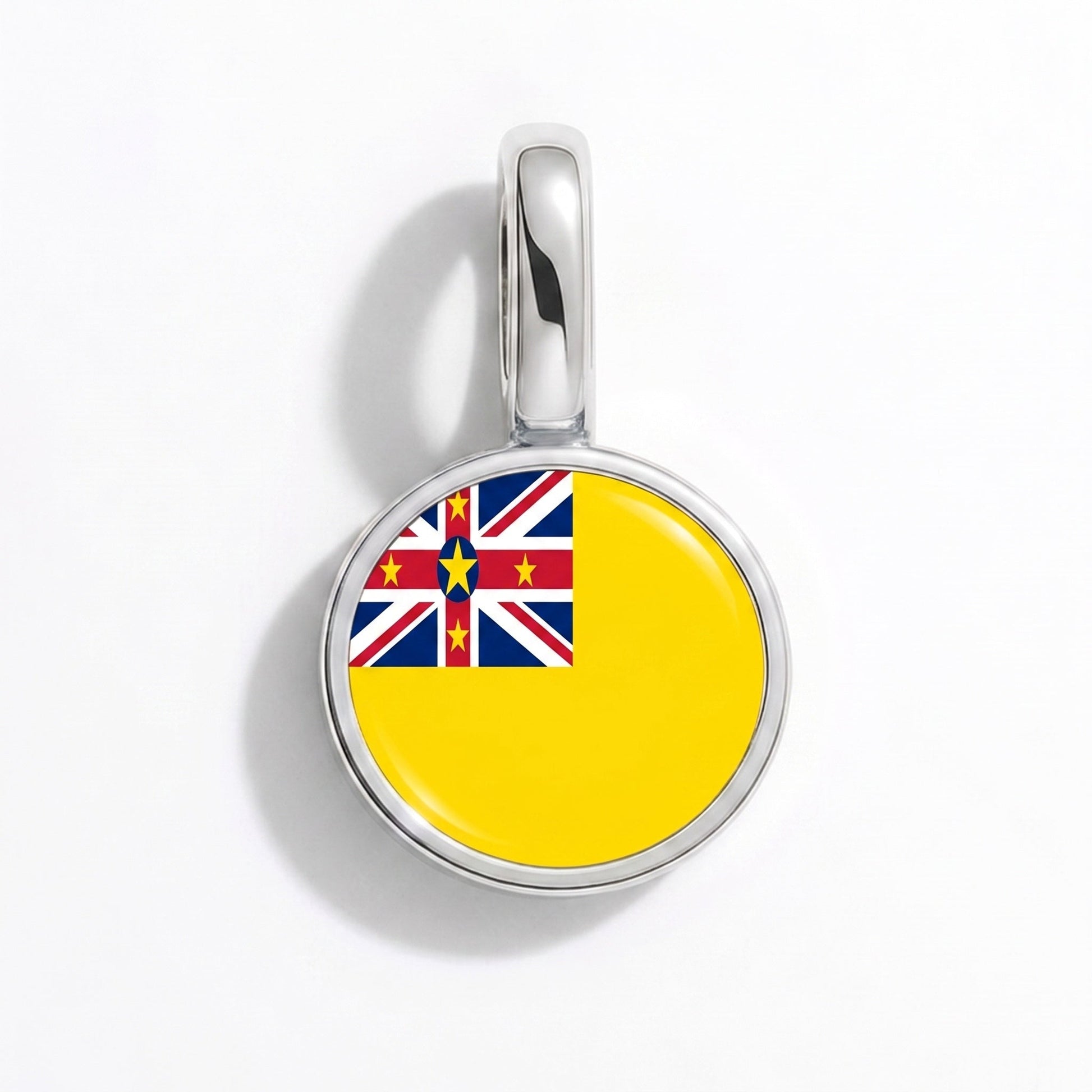 Flag charm Niue – rectangular silver