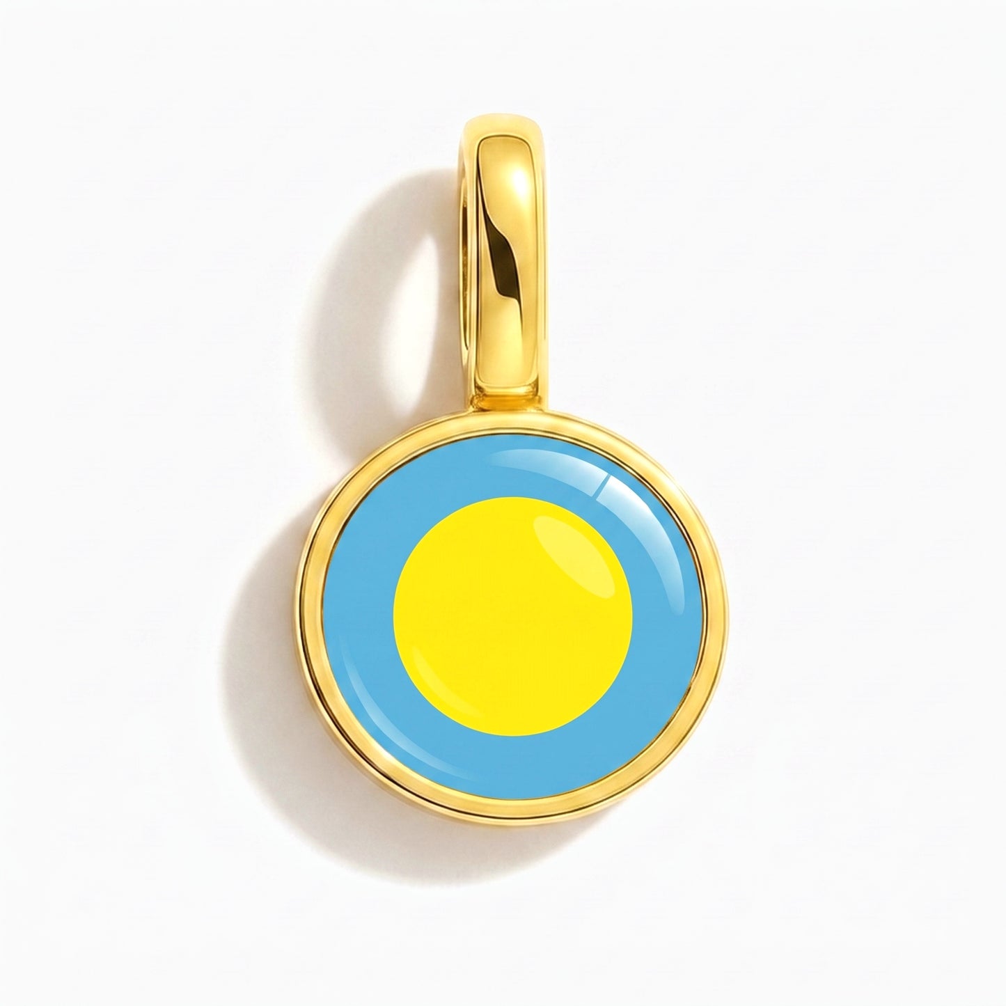 Flag charm Palau – round gold