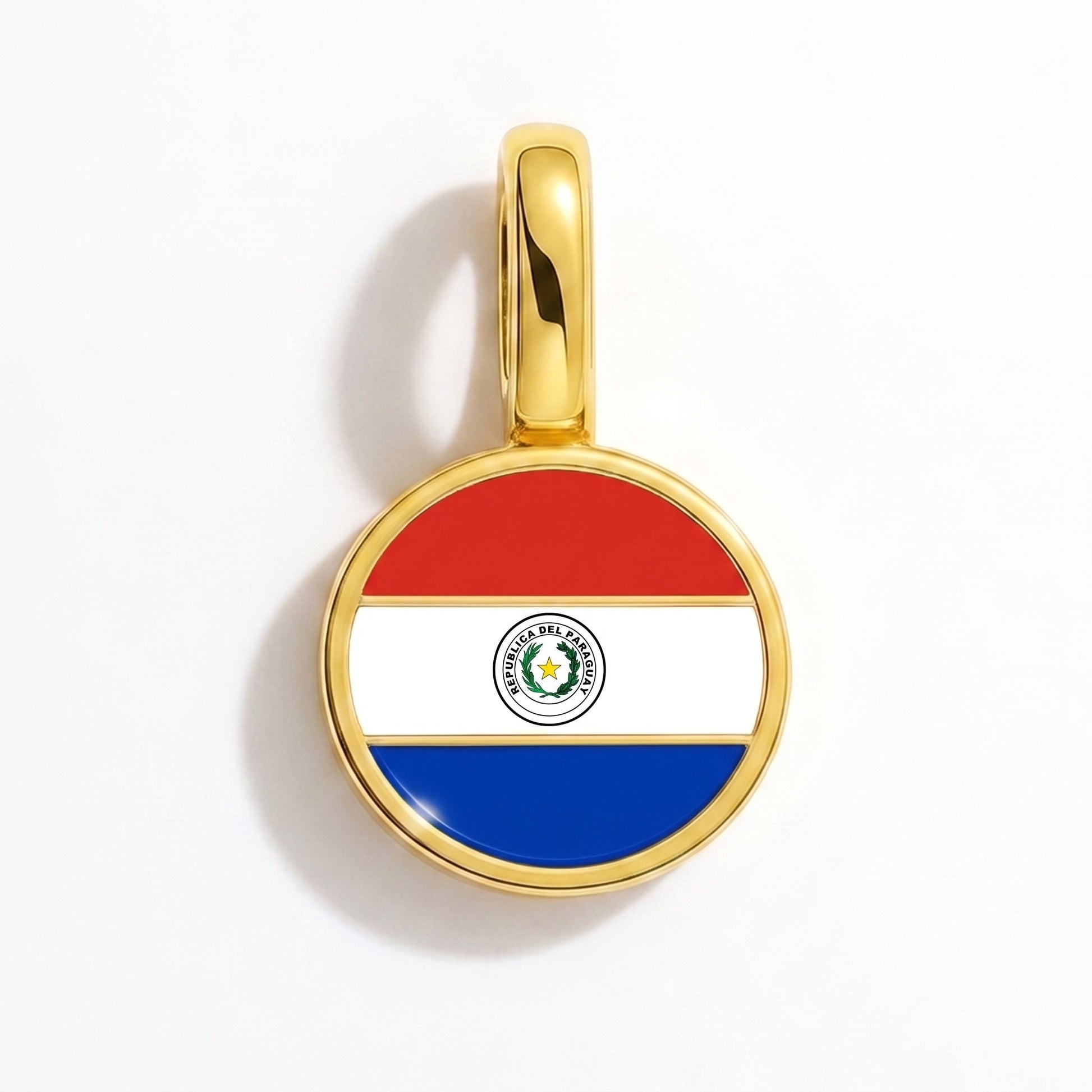 Flag charm Paraguay – rectangular gold