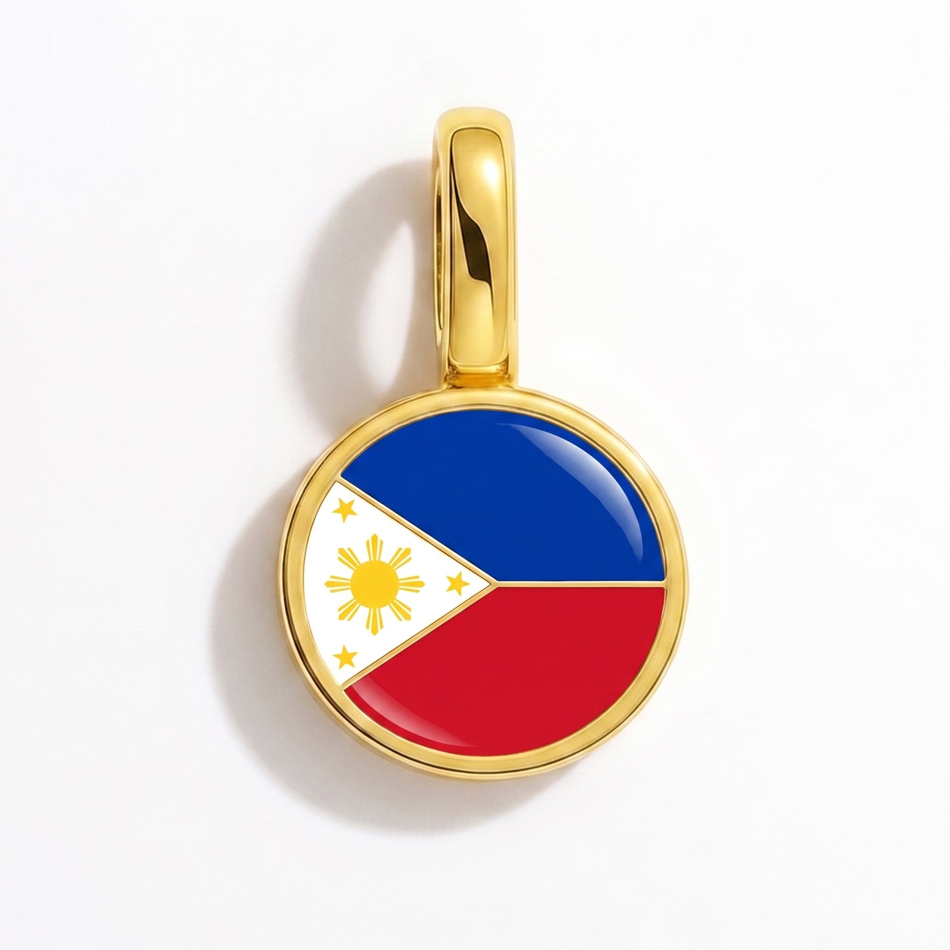 Flag charm Philippines – round gold