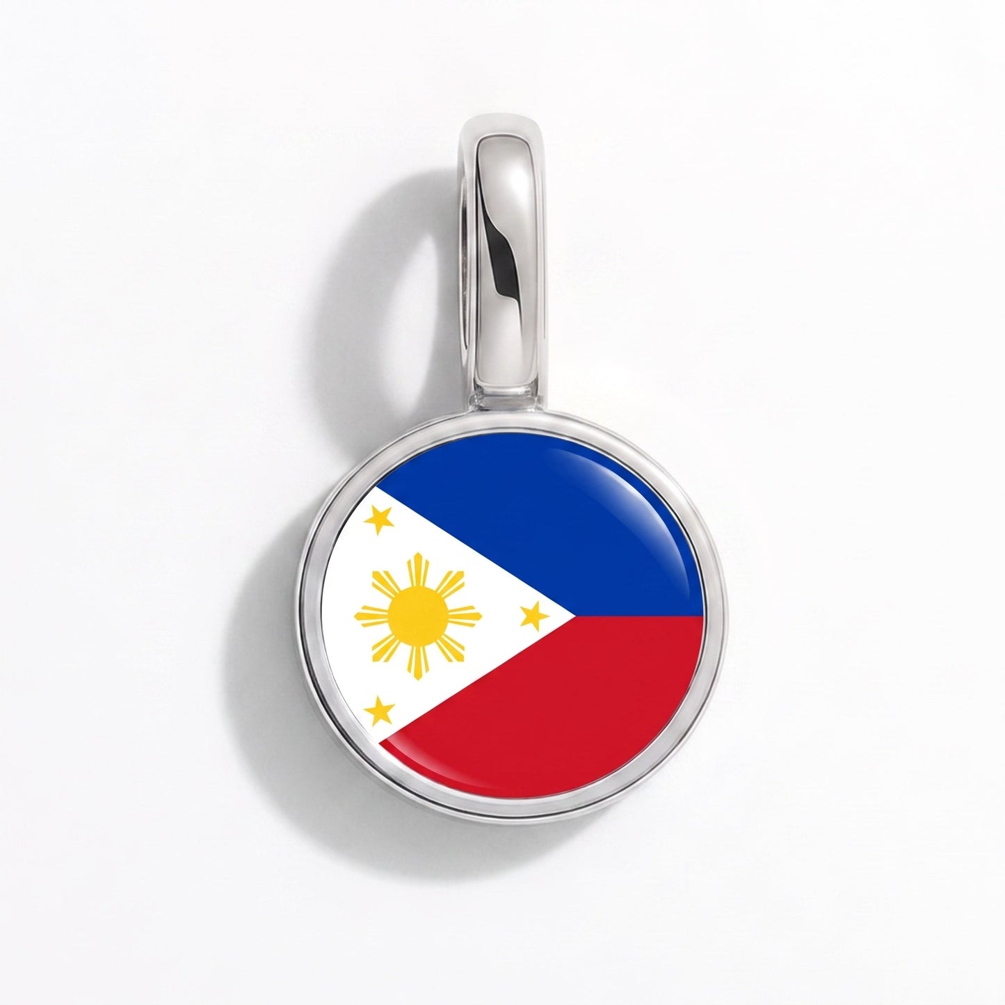Flag charm Philippines – rectangular silver