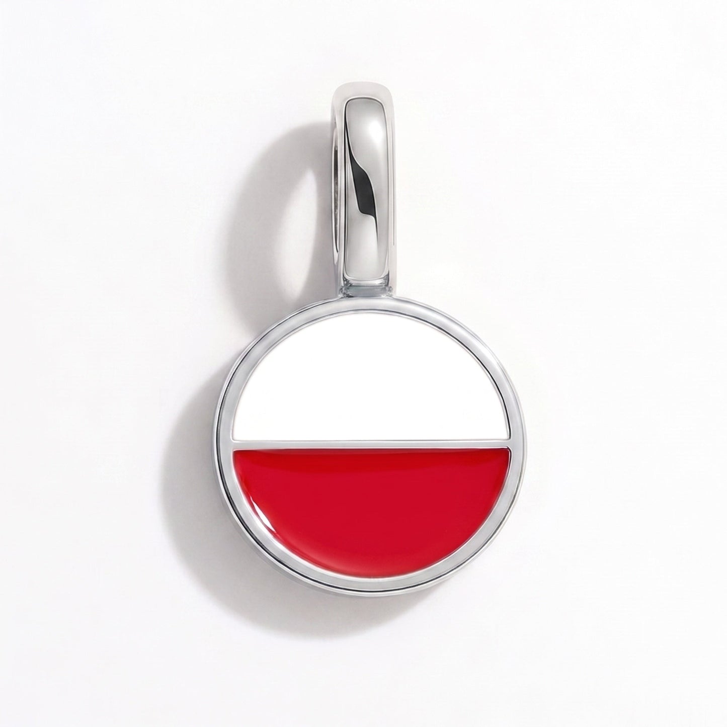 Flag charm Poland – rectangular silver