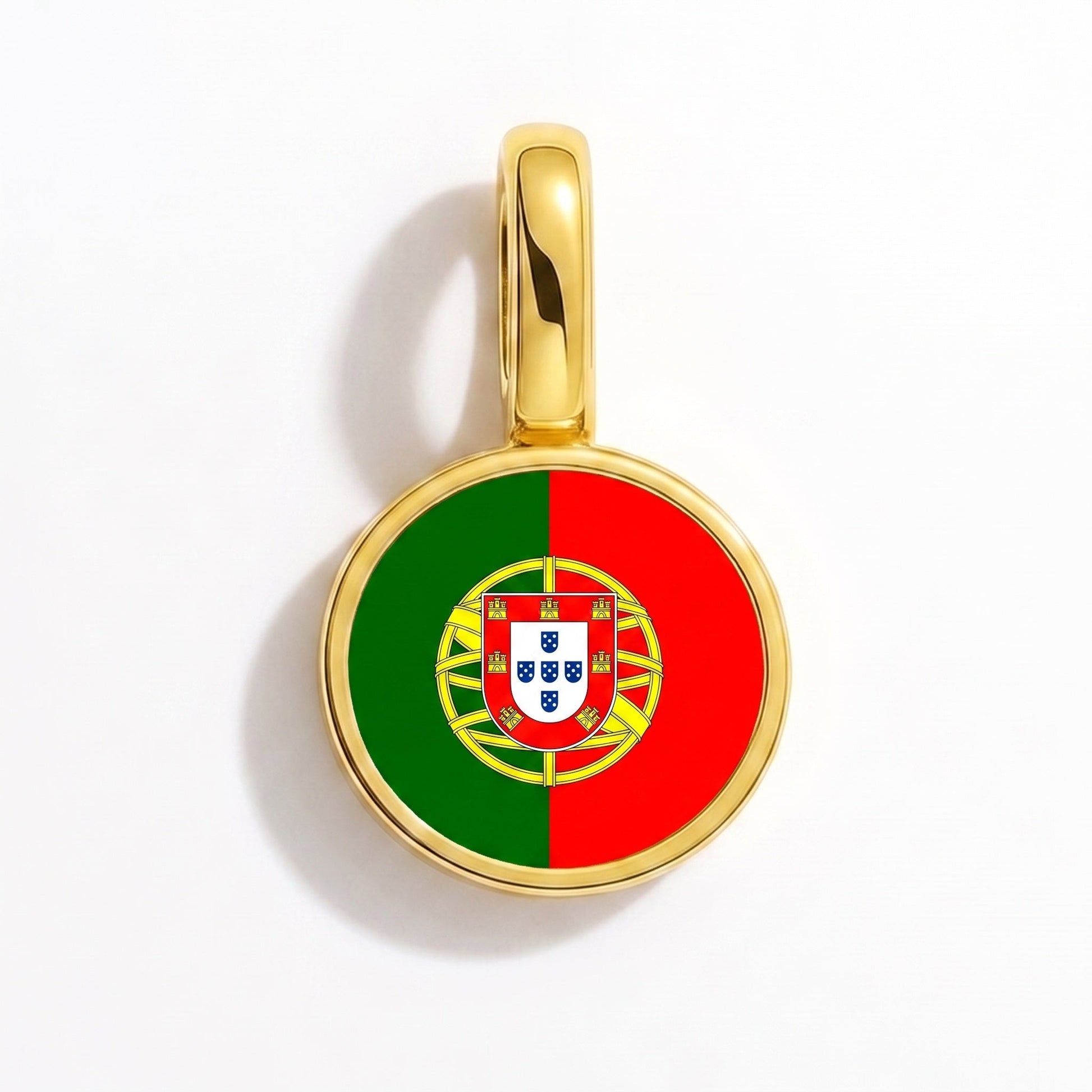 Flag charm Portugal – rectangular gold