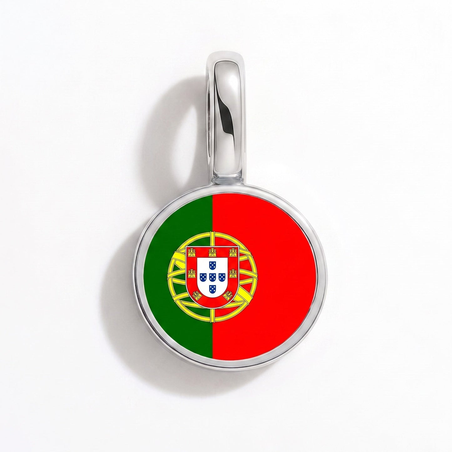 Flag charm Portugal – rectangular silver