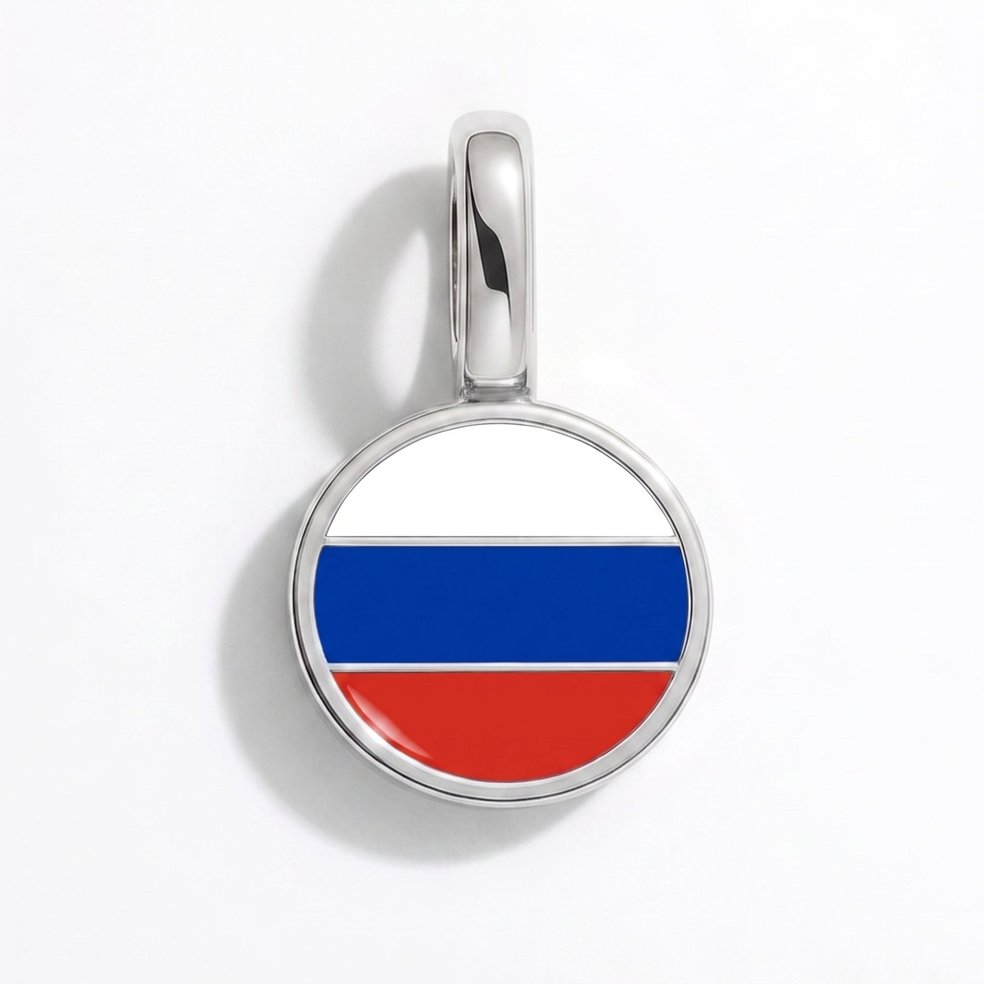 Flag charm Russia – rectangular silver