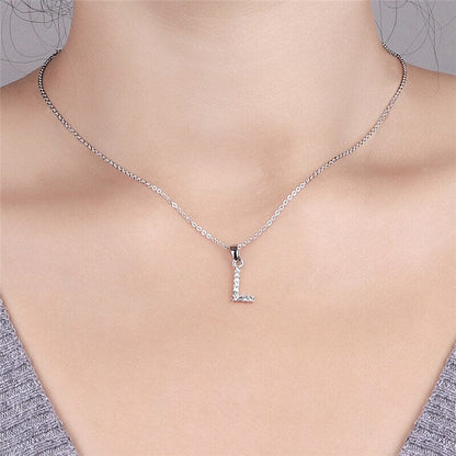 Zirconia letter necklace