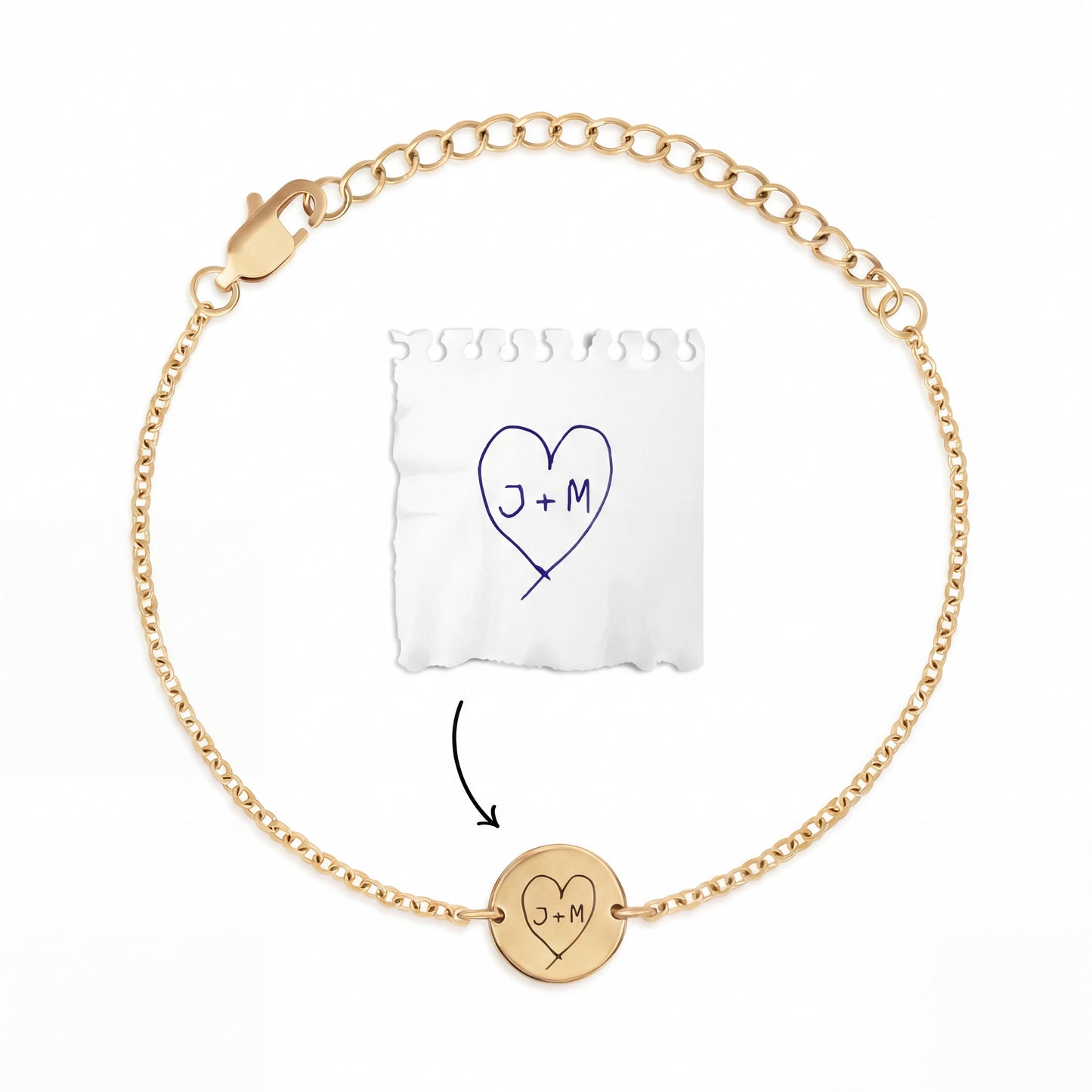 Personalised bracelet with your own handwriting/drawing
