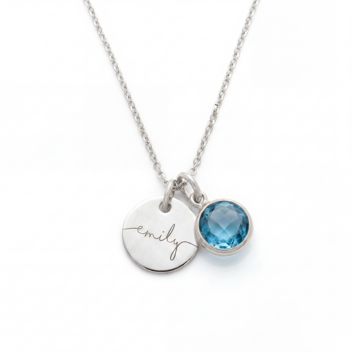 Custom name necklace with birthstone