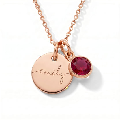 Custom name necklace with birthstone