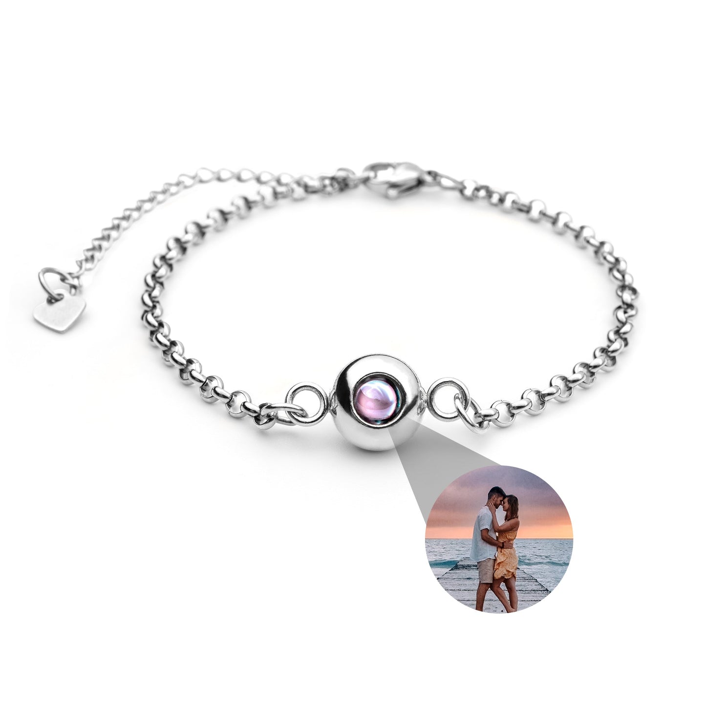 Personalised photo bracelet with your photo - Rolo chain