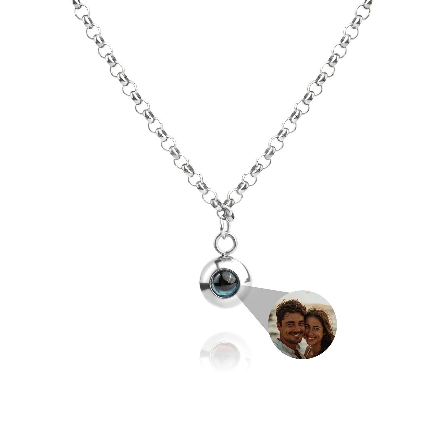 Personalised photo necklace - Rolo chain