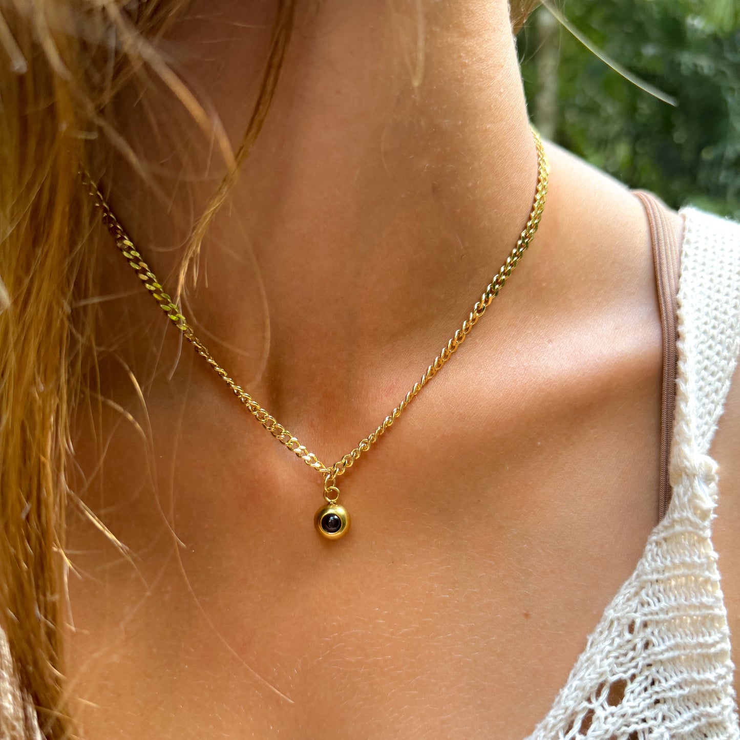 Personalised photo necklace - Cuban chain