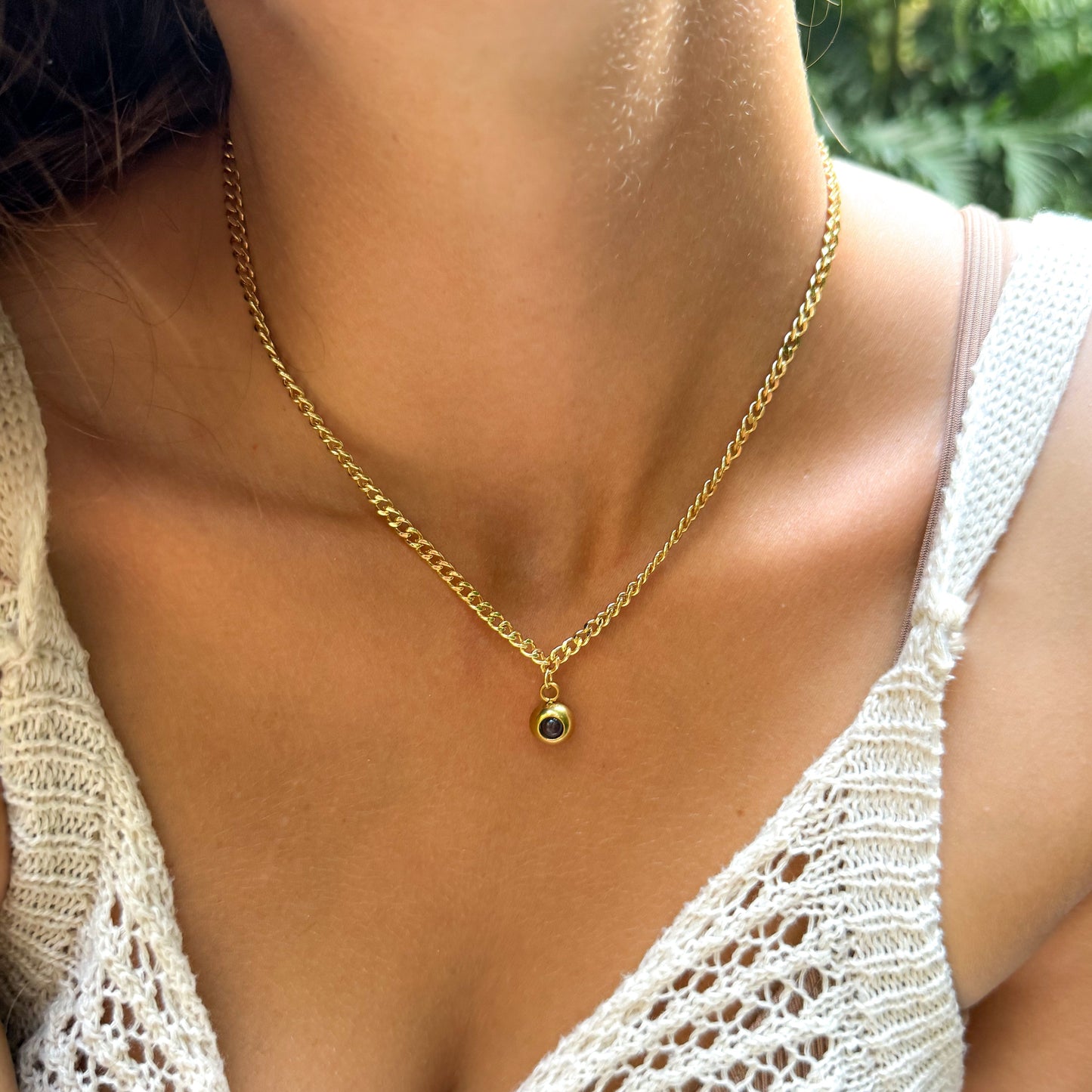 Personalised photo necklace - Cuban chain