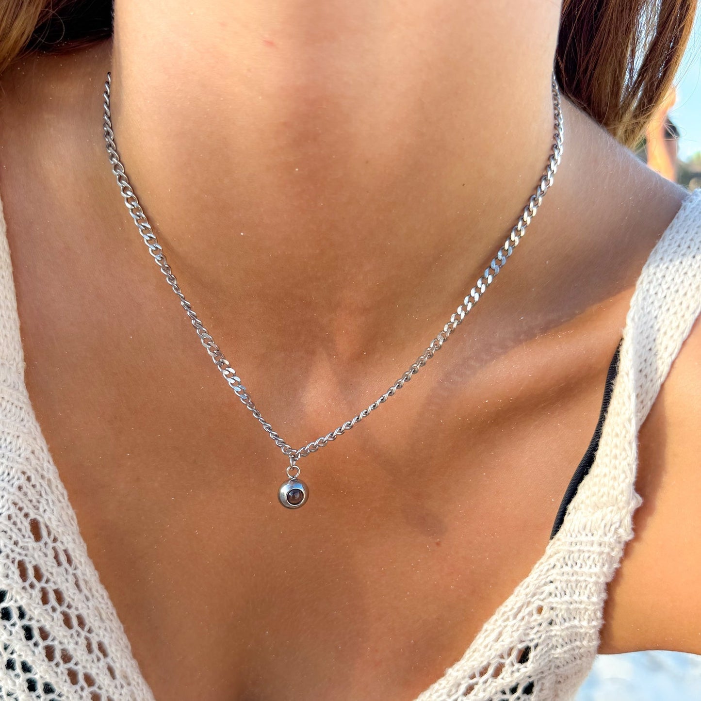 Personalised photo necklace - Cuban chain