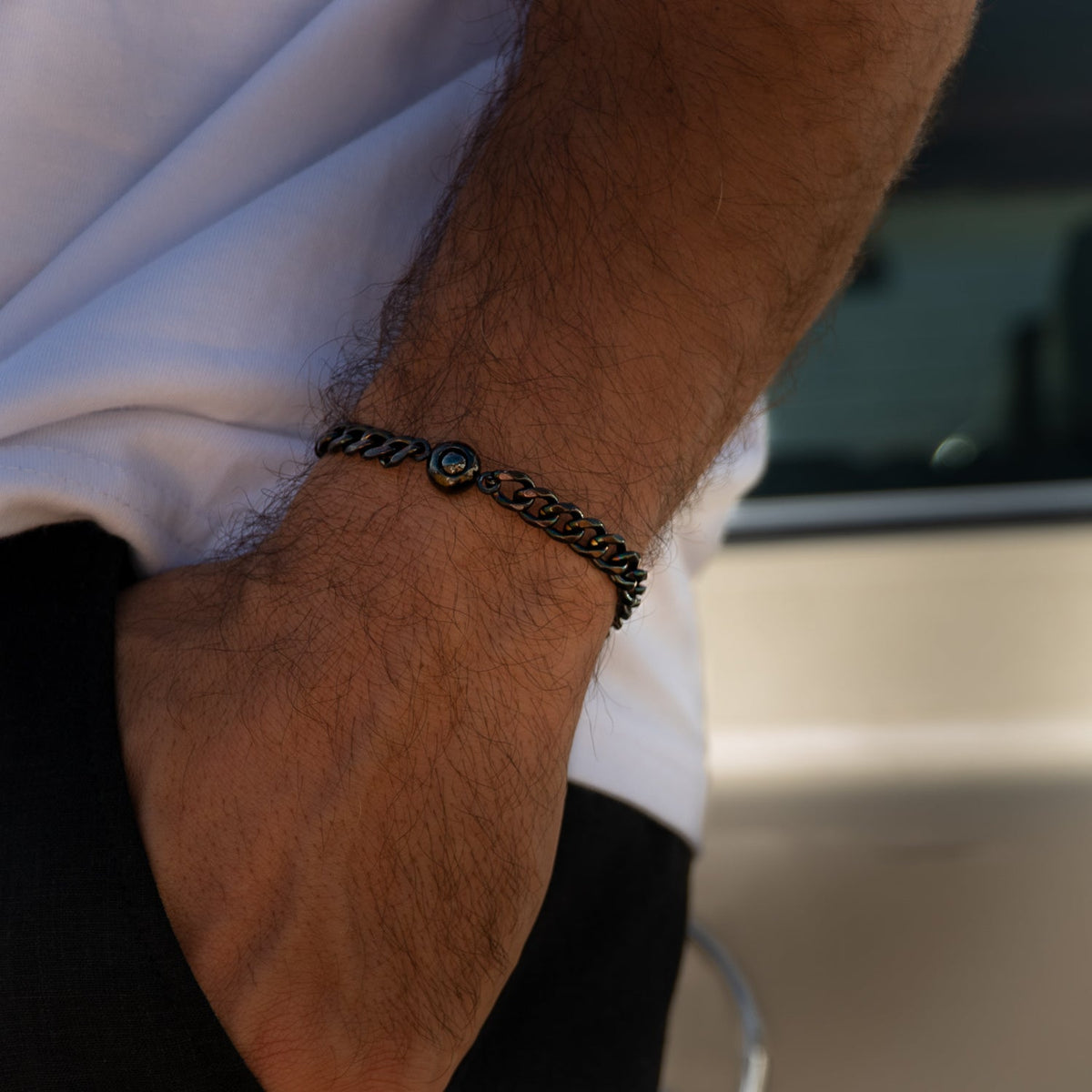 Personalised photo bracelet with your photo - Cuban chain
