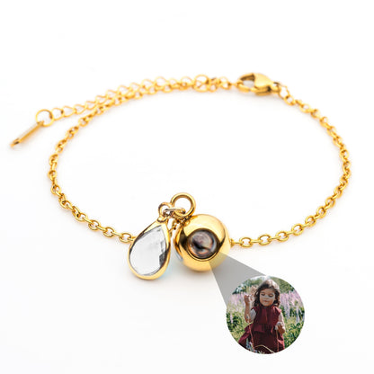 Personalised photo bracelet with your photo - Birthstone