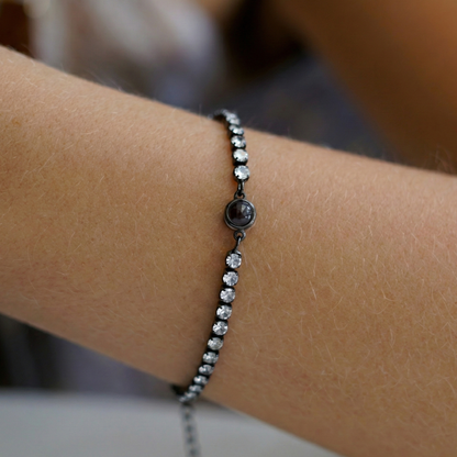 Personalised Photo Bracelet with your Own Photo - Tennis Zirconia