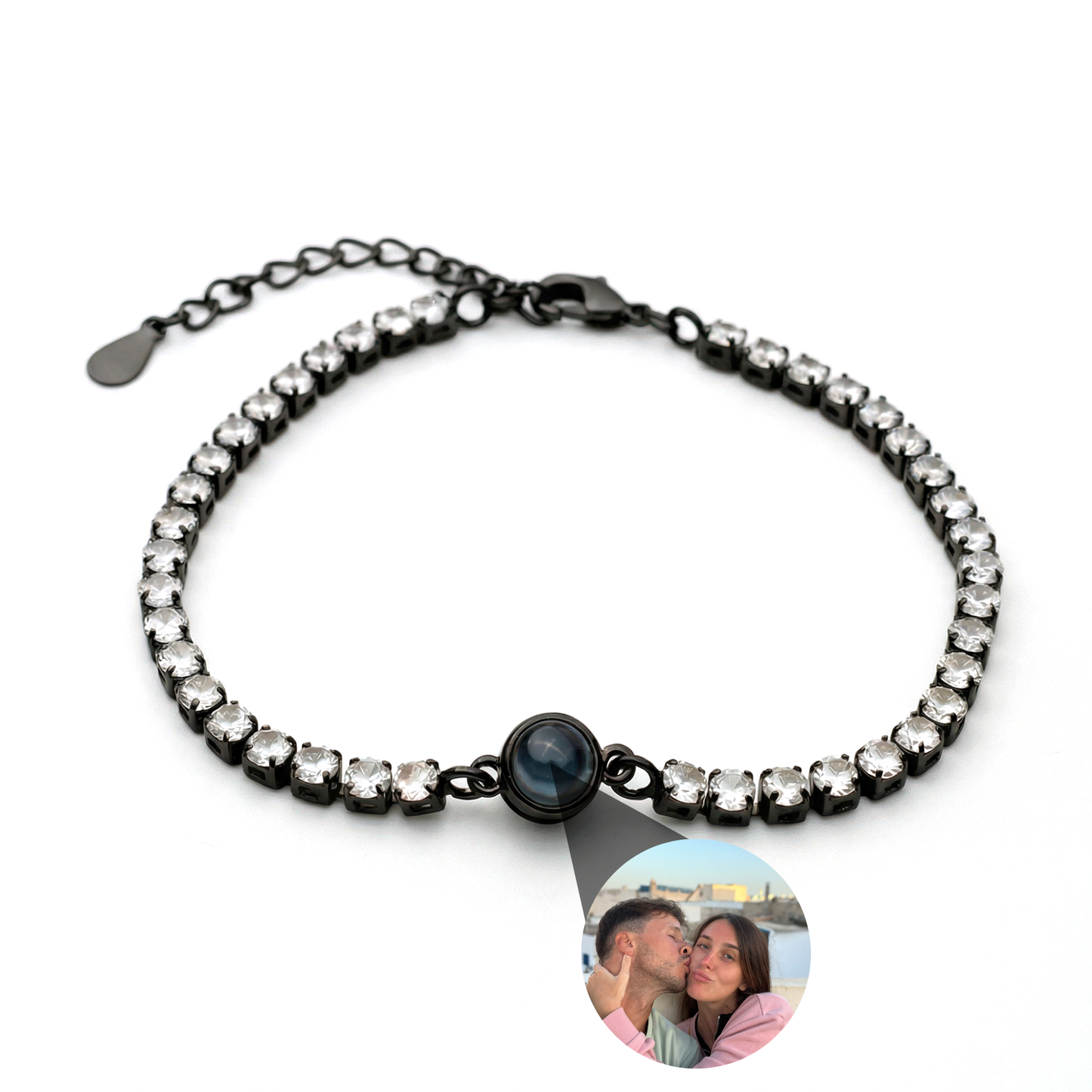 Personalised Photo Bracelet with your Own Photo - Tennis Zirconia