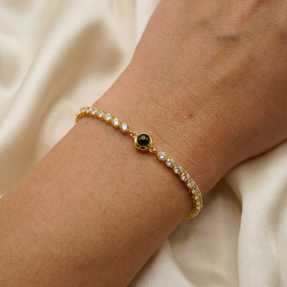 Personalised Photo Bracelet with your Own Photo - Tennis Zirconia