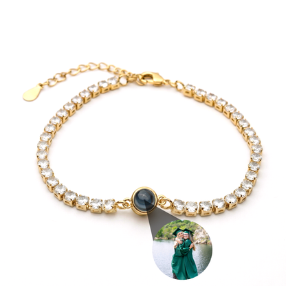 Personalised Photo Bracelet with your Own Photo - Tennis Zirconia