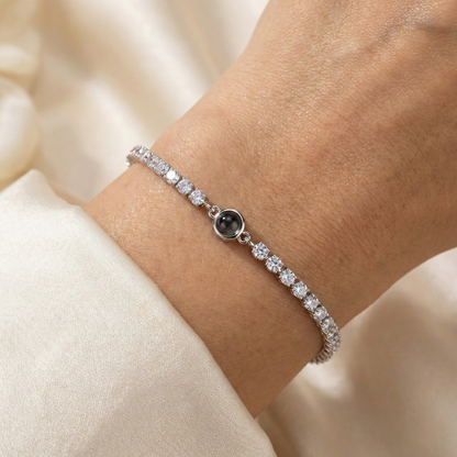 Personalised Photo Bracelet with your Own Photo - Tennis Zirconia