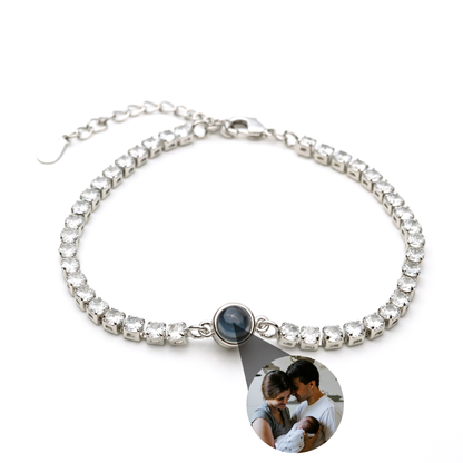 Personalised Photo Bracelet with your Own Photo - Tennis Zirconia