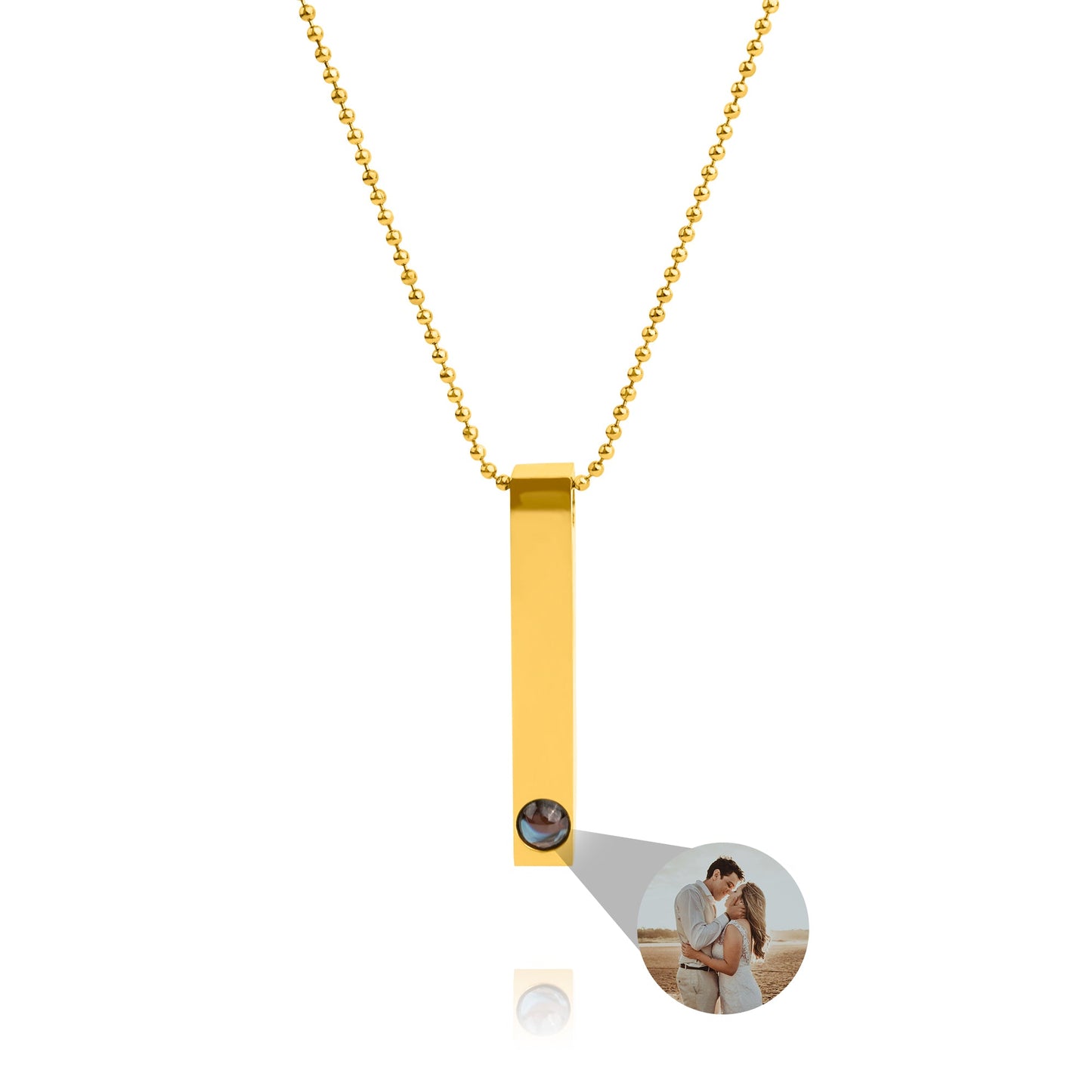 Personalised photo necklace - Bar Ballchain