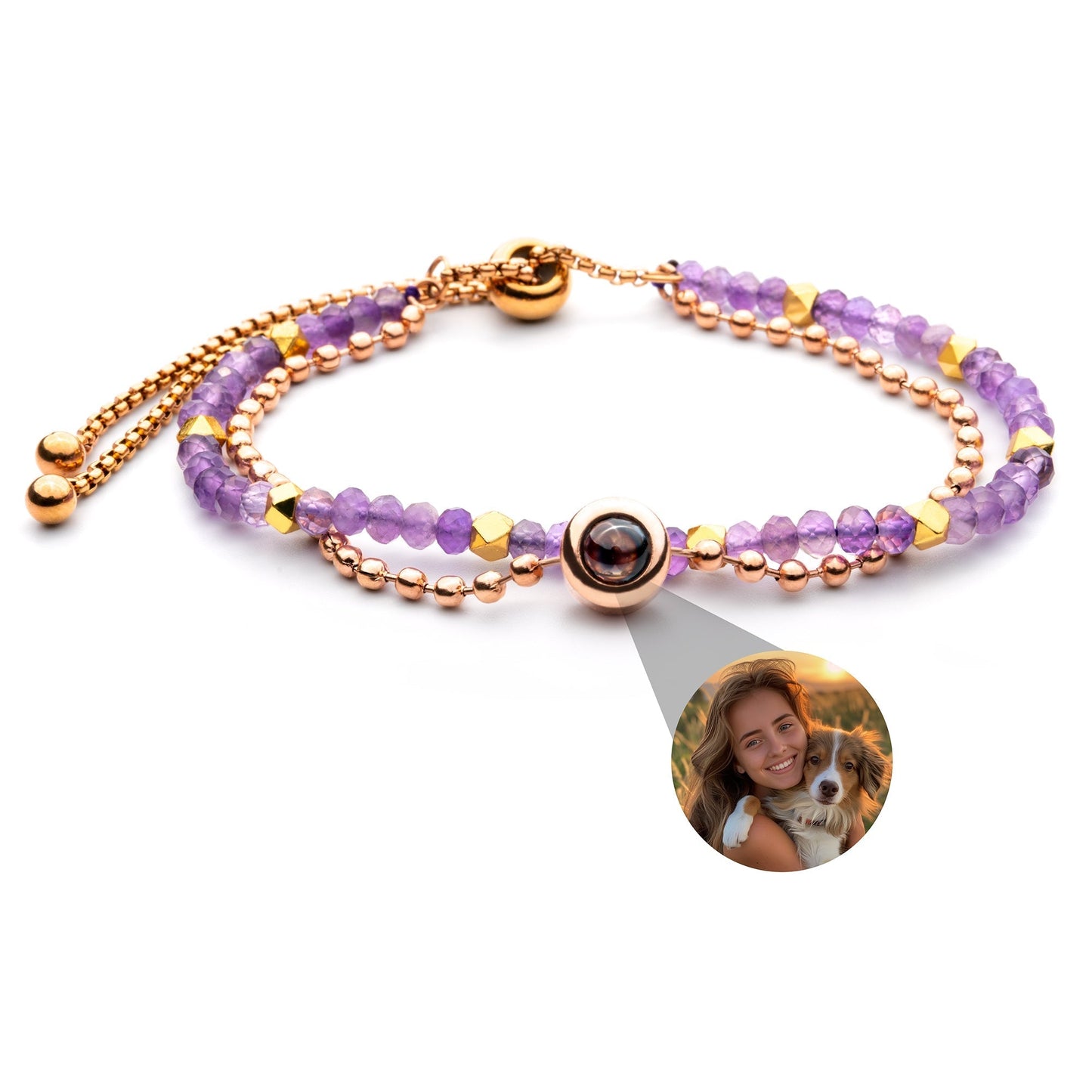 Personalised photo bracelet with your photo - Crystal