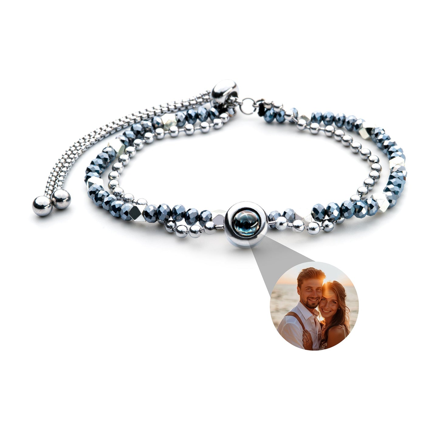 Personalised photo bracelet with your photo - Crystal