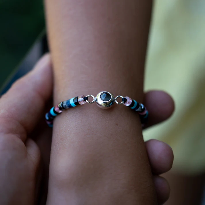 Personalised photo bracelet with your photo - Heishi Gemstone