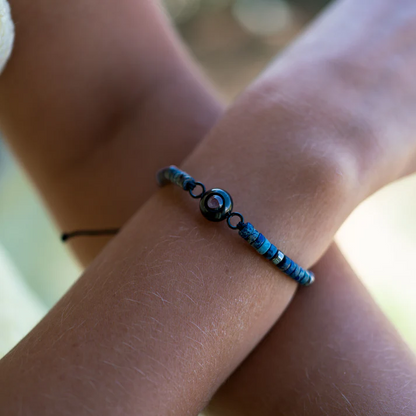 Personalised photo bracelet with your photo - Heishi Gemstone