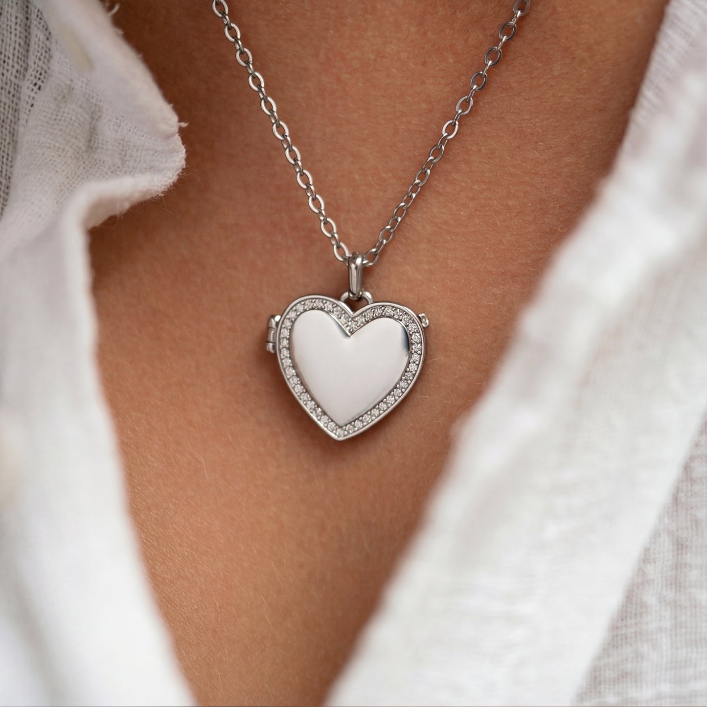 Locket Necklace with Photo - Heart