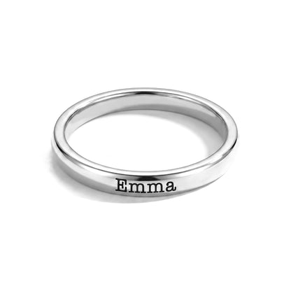 Tiny Stackable Name Ring – Silver – 1 ring