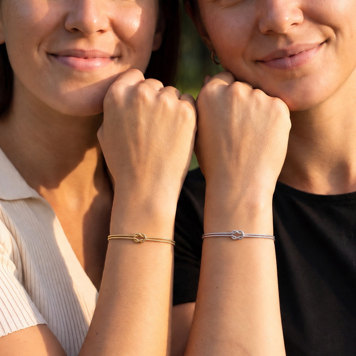 Forever Knot Bracelet – Gold & Silver – worn by best friends