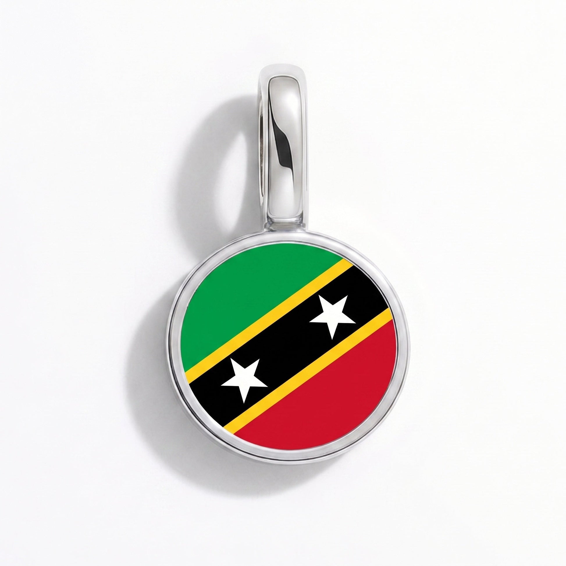 Flag charm Saint Kitts and Nevis – rectangular silver
