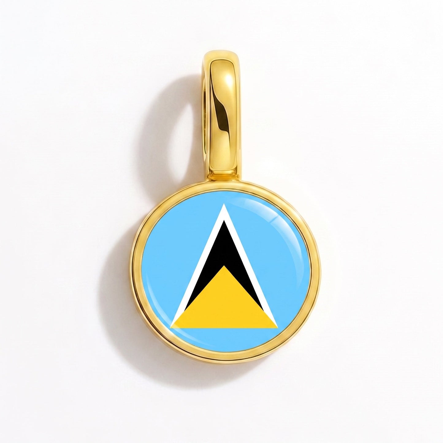Flag charm Saint Lucia – rectangular gold