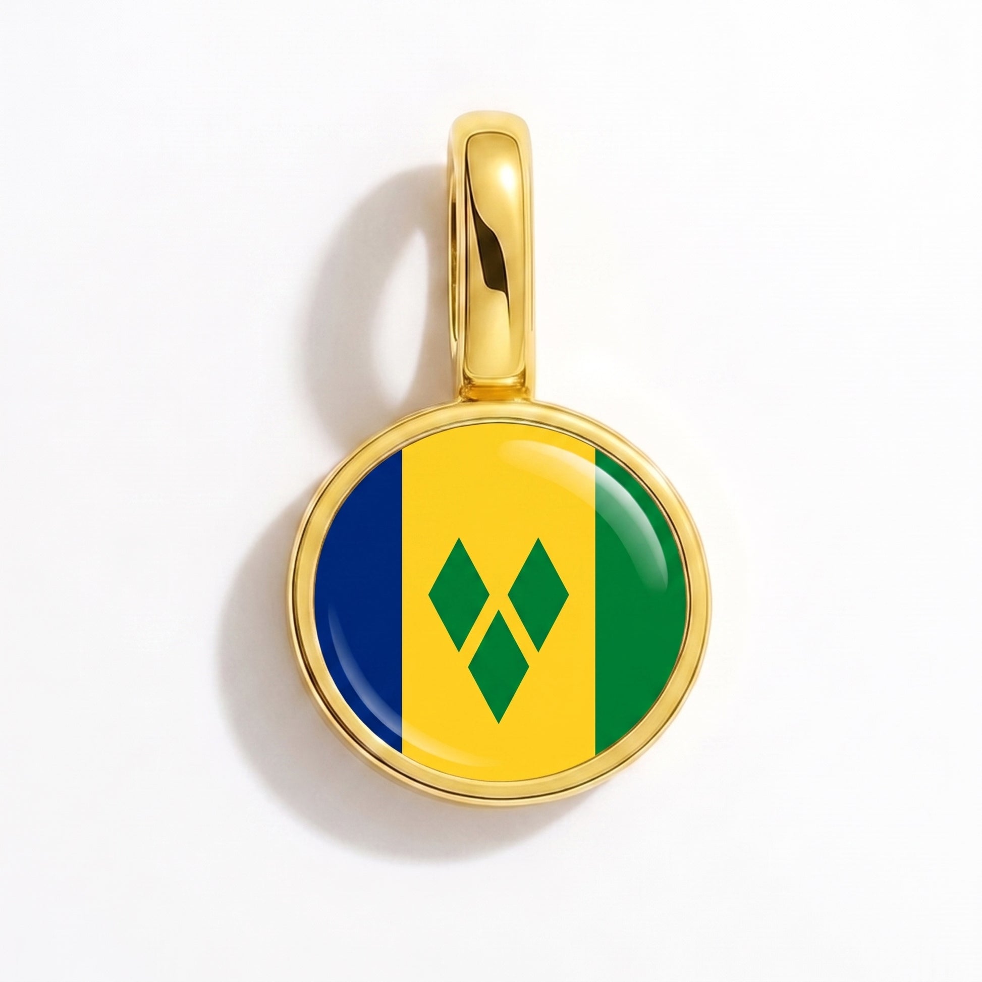 Flag charm Saint Vincent and the Grenadines – round gold