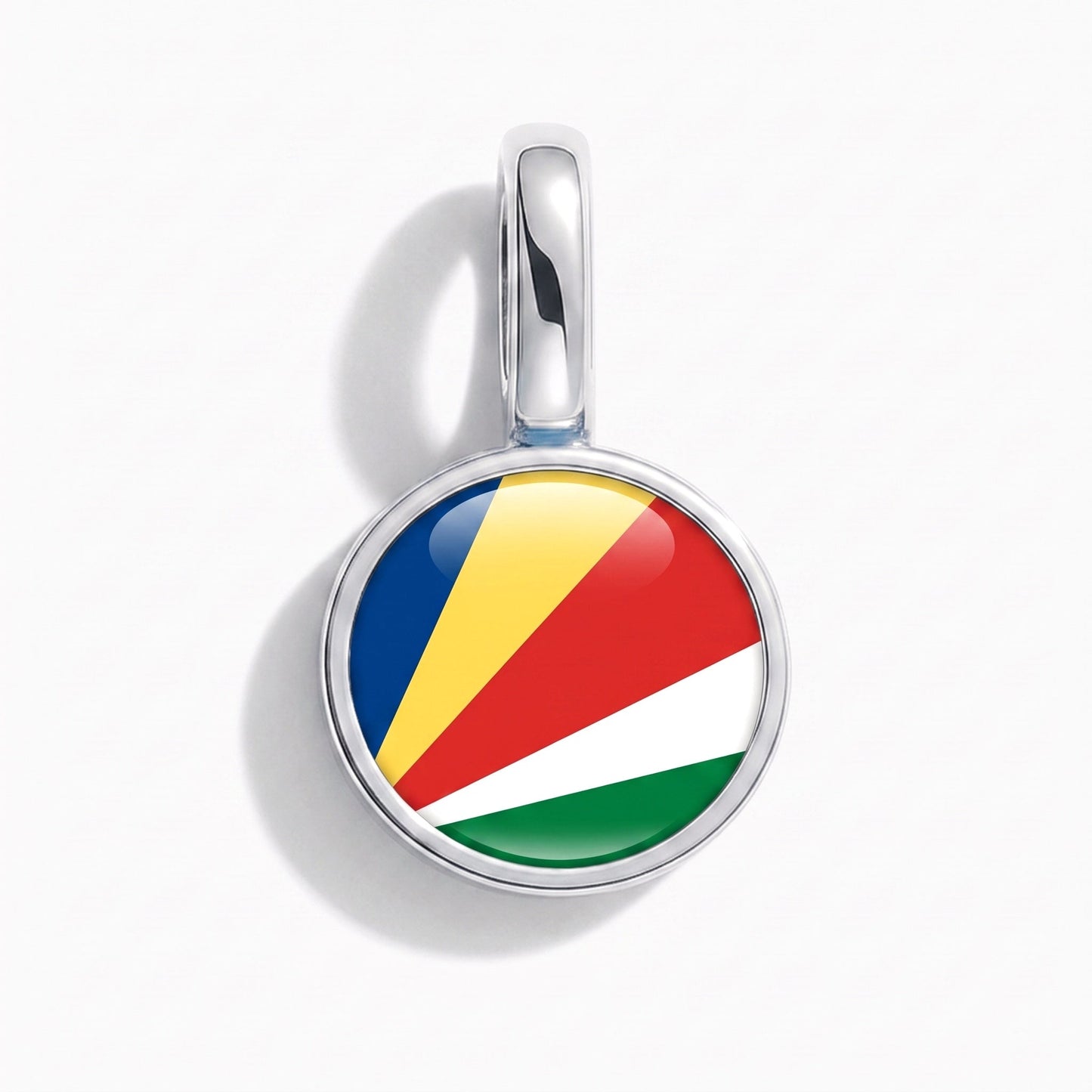 Flag charm Seychelles – rectangular silver