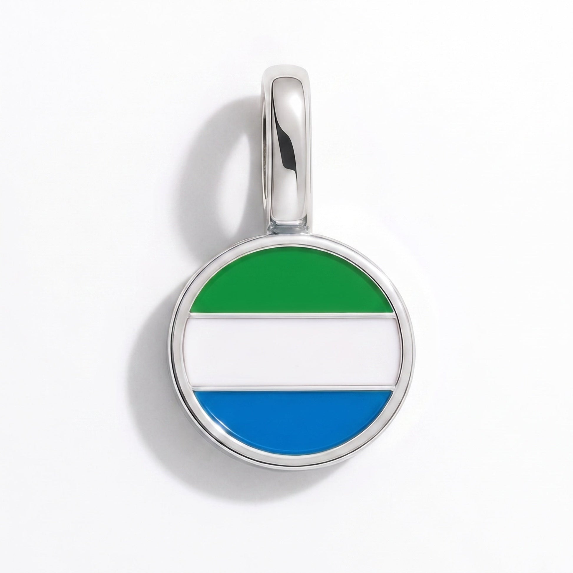 Flag charm Sierra Leone – rectangular silver